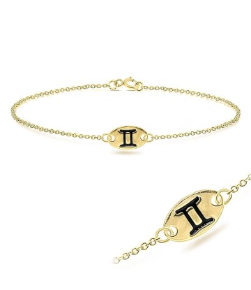 Gold Plated Gemini Silver Bracelet BRS-145-GP